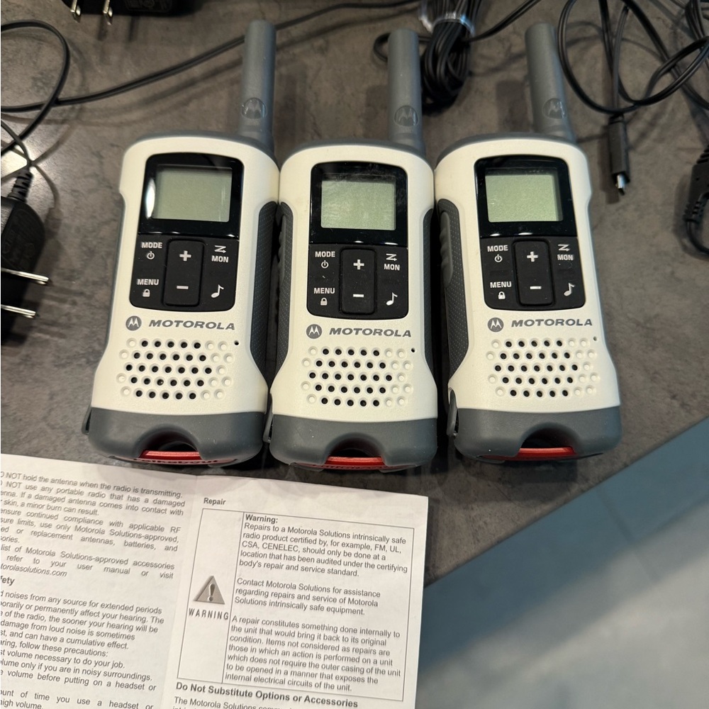 Motorola Gray and White Two-Way Radios